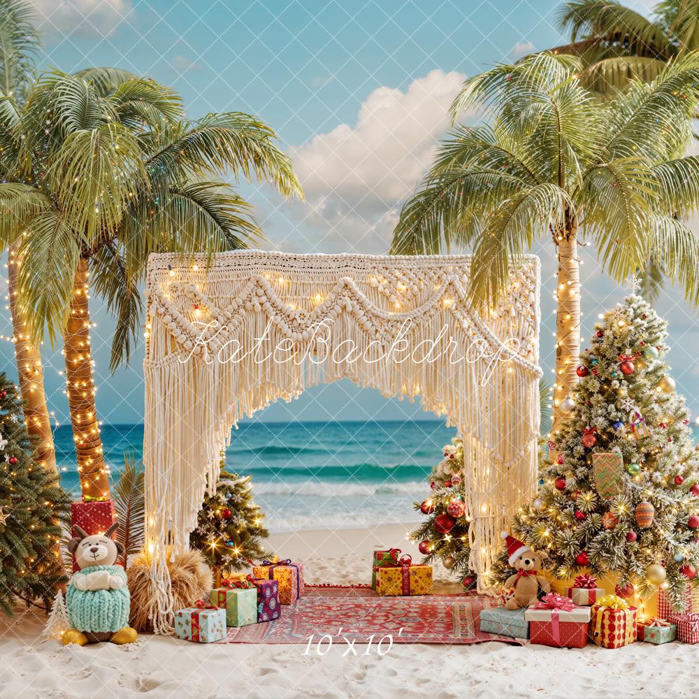 Kate Christmas Palm Trees Gift Boxes Backdrop Designed by Emetselch - Image 7