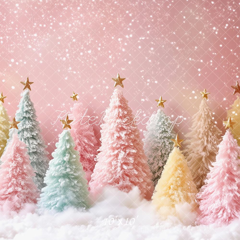 Kate Christmas Pastel Trees Snowy Backdrop Designed by Patty Robert - Image 7
