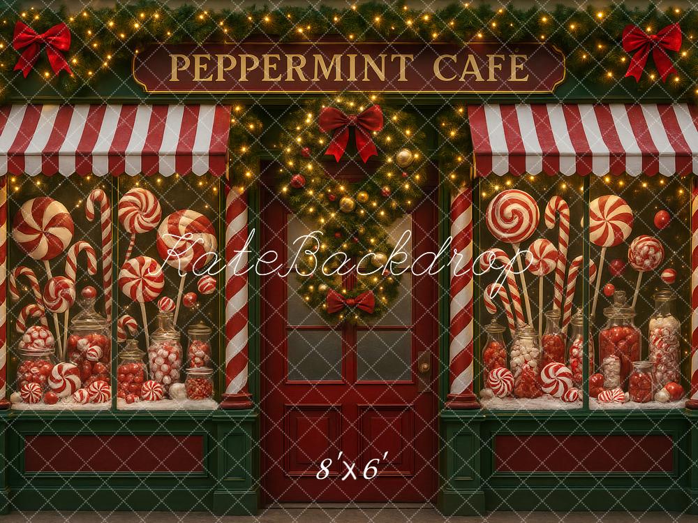 Kate Christmas Peppermint Cafe Candy Shop Backdrop Designed by Ashley Paul - Image 3