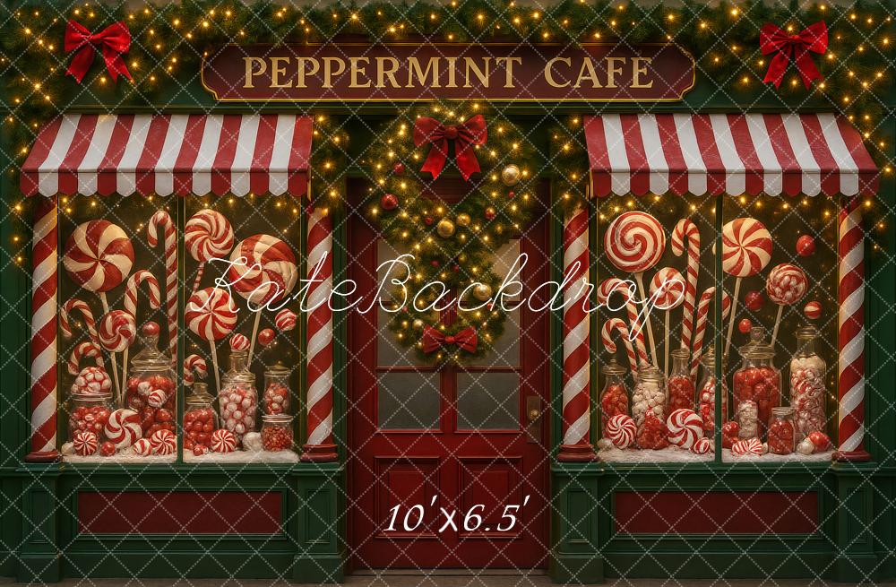Kate Christmas Peppermint Cafe Candy Shop Backdrop Designed by Ashley Paul - Image 4