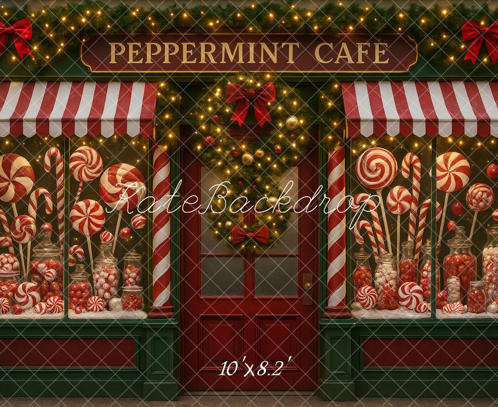 Kate Christmas Peppermint Cafe Candy Shop Backdrop Designed by Ashley Paul - Image 6