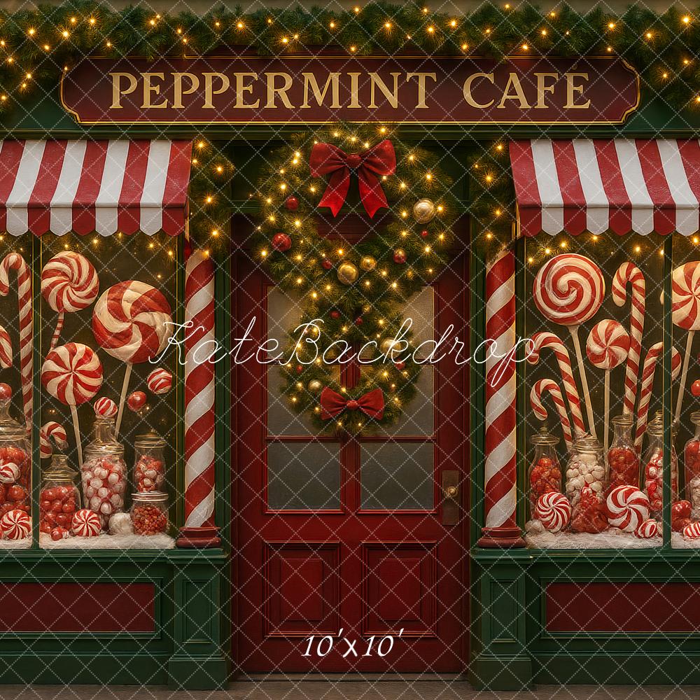 Kate Christmas Peppermint Cafe Candy Shop Backdrop Designed by Ashley Paul - Image 7
