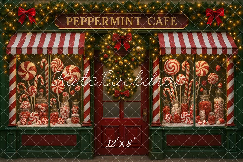 Kate Christmas Peppermint Cafe Candy Shop Backdrop Designed by Ashley Paul - Image 8
