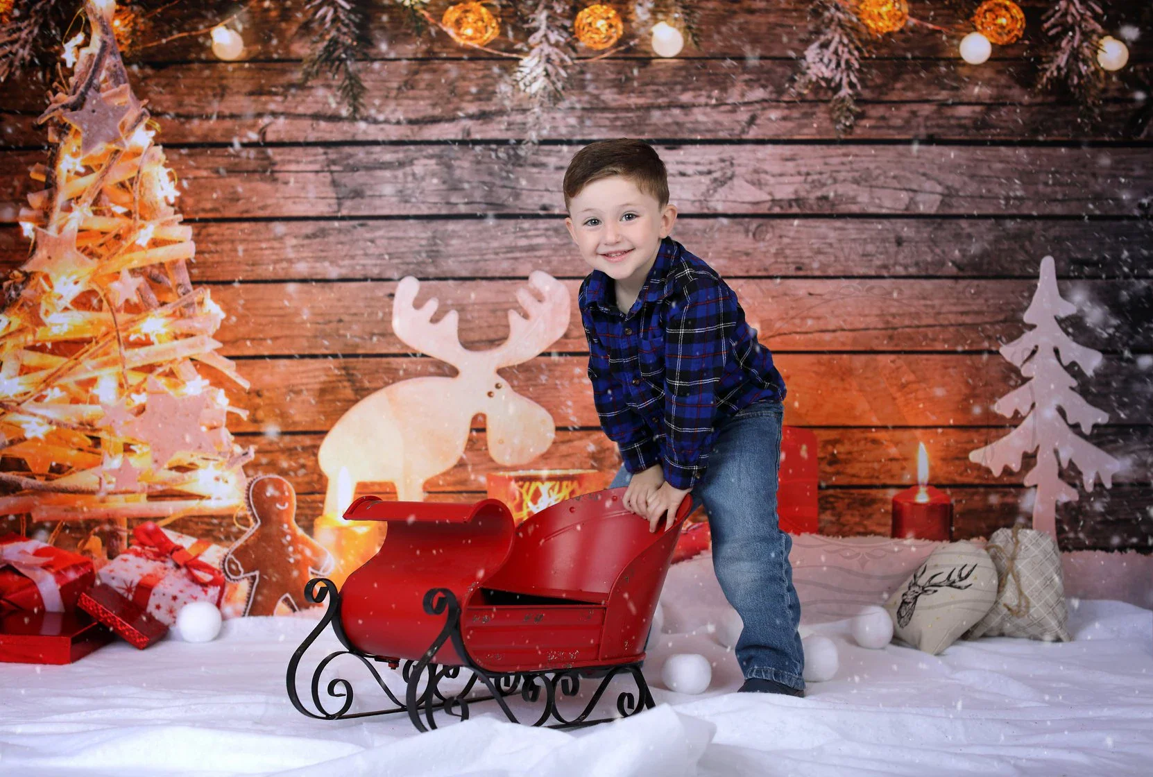 Kate Snow Wooden Wall Backdrop For Christmas Photography - Image 3
