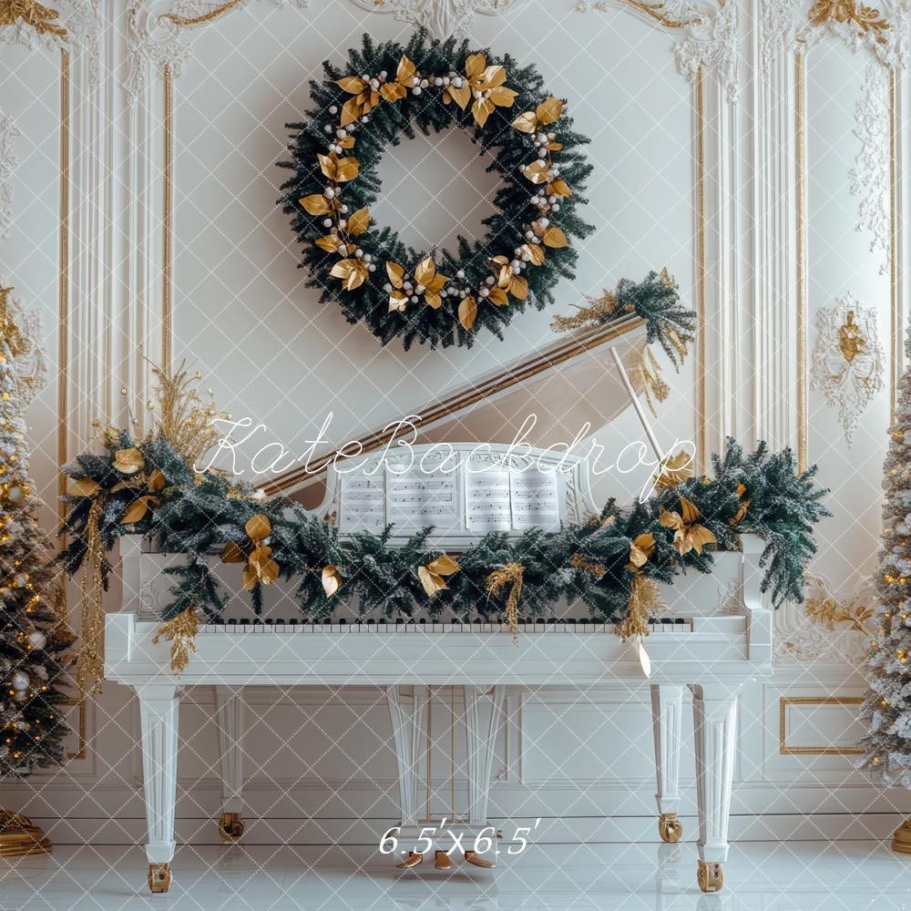 Kate Christmas Piano Wreath Tree Backdrop Designed by Mini MakeBelieve - Image 2