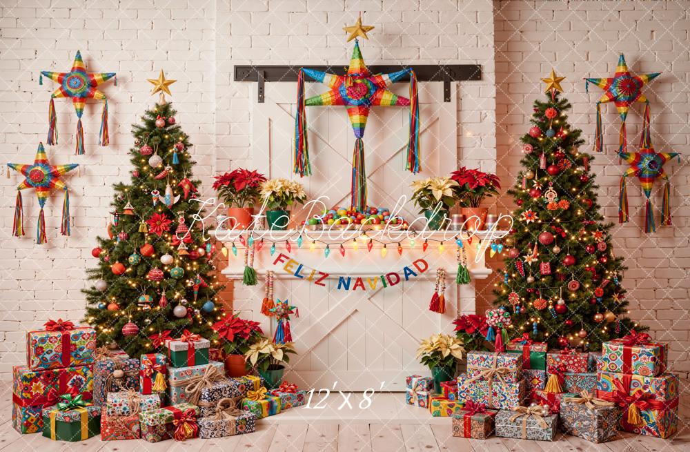 Kate Christmas Piñata Trees Presents Colourful Backdrop Designed by Emetselch - Image 8