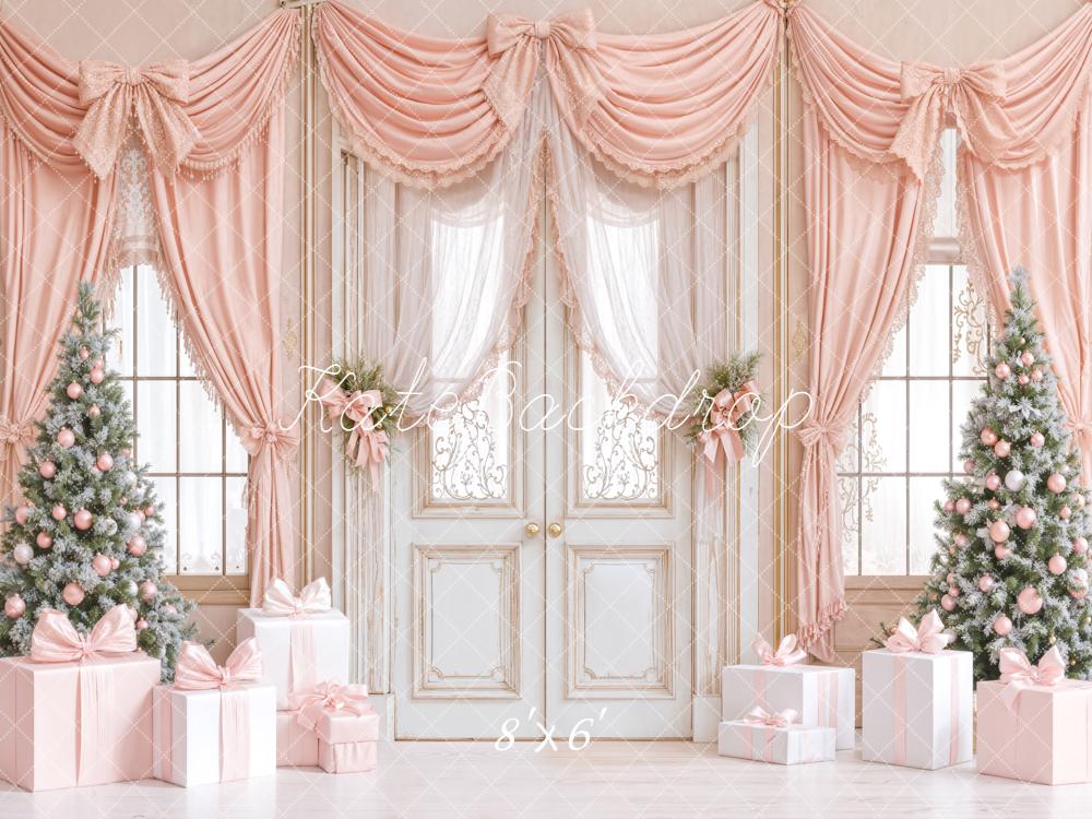 Kate Christmas Pink Curtain Gifts Backdrop Designed by Emetselch - Image 3