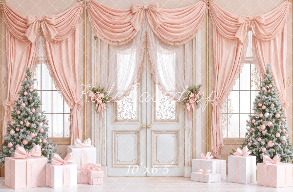 Kate Christmas Pink Curtain Gifts Backdrop Designed by Emetselch - Image 4