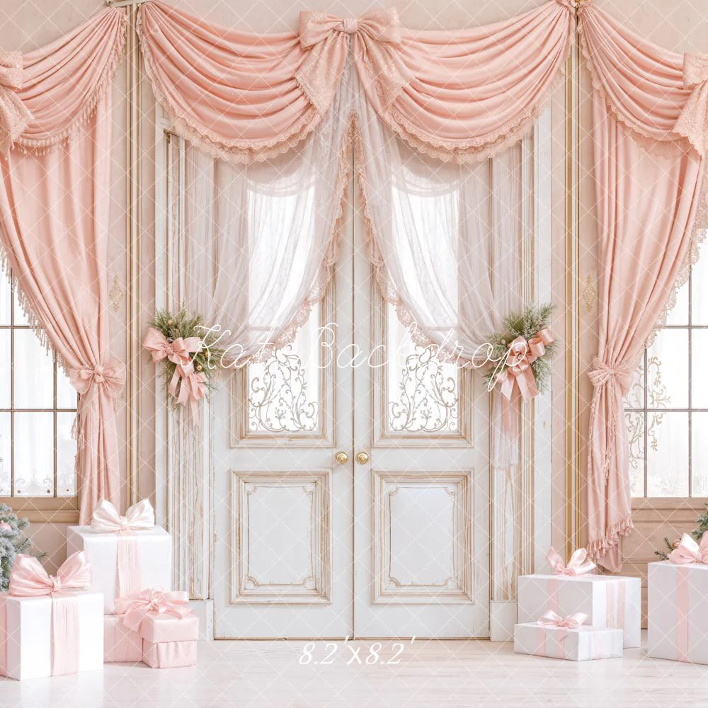 Kate Christmas Pink Curtain Gifts Backdrop Designed by Emetselch - Image 5