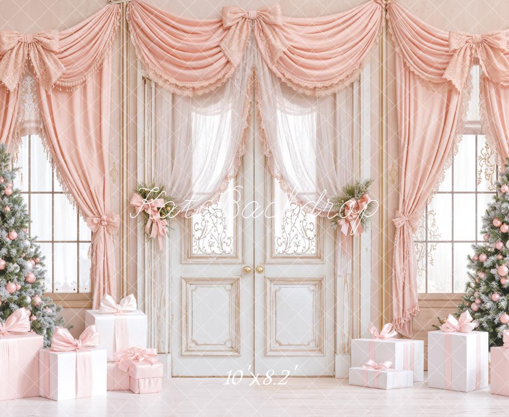 Kate Christmas Pink Curtain Gifts Backdrop Designed by Emetselch - Image 6