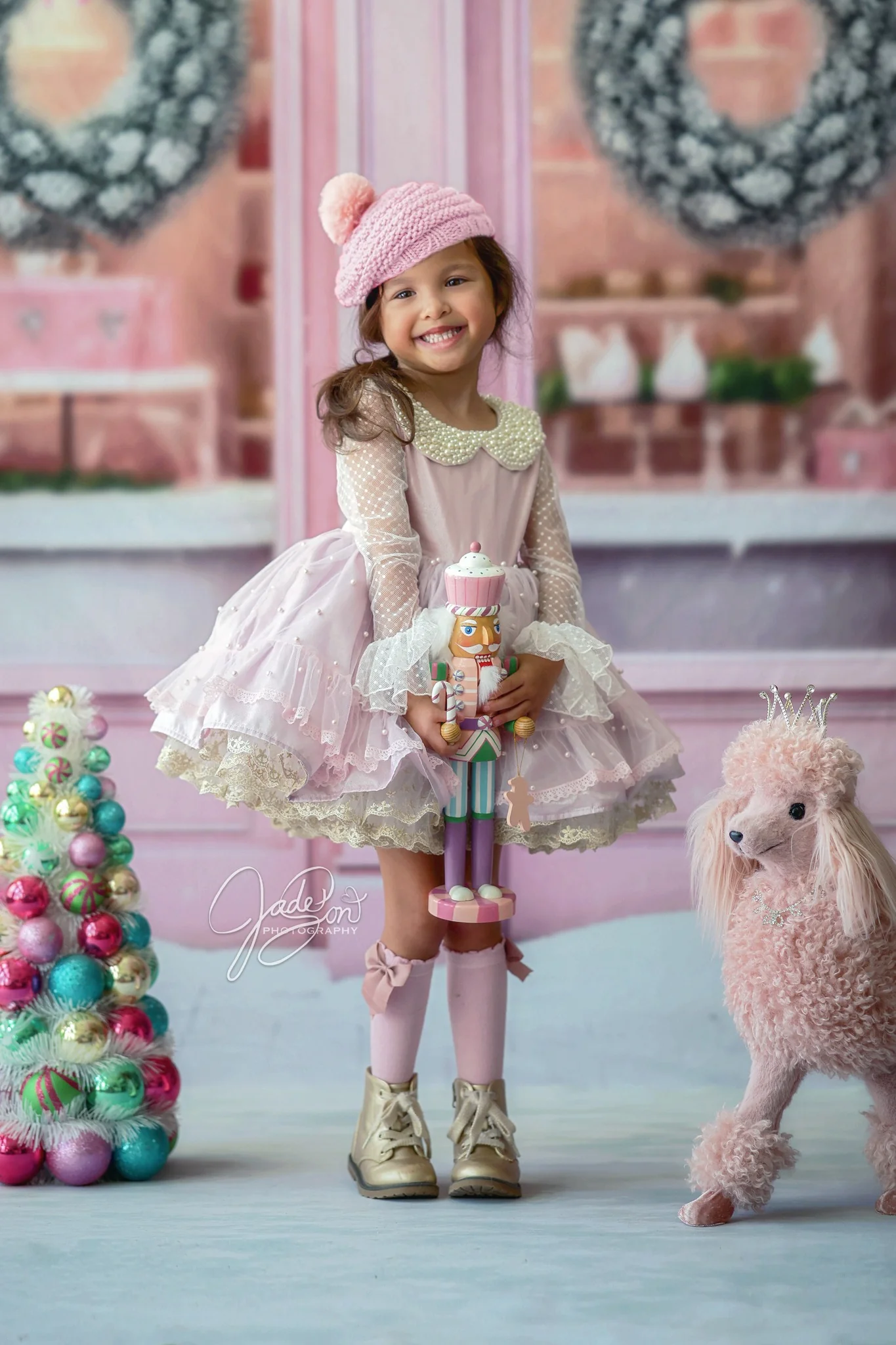 Kate Christmas Pink Door Store Backdrop Designed by Chain Photography - Image 3