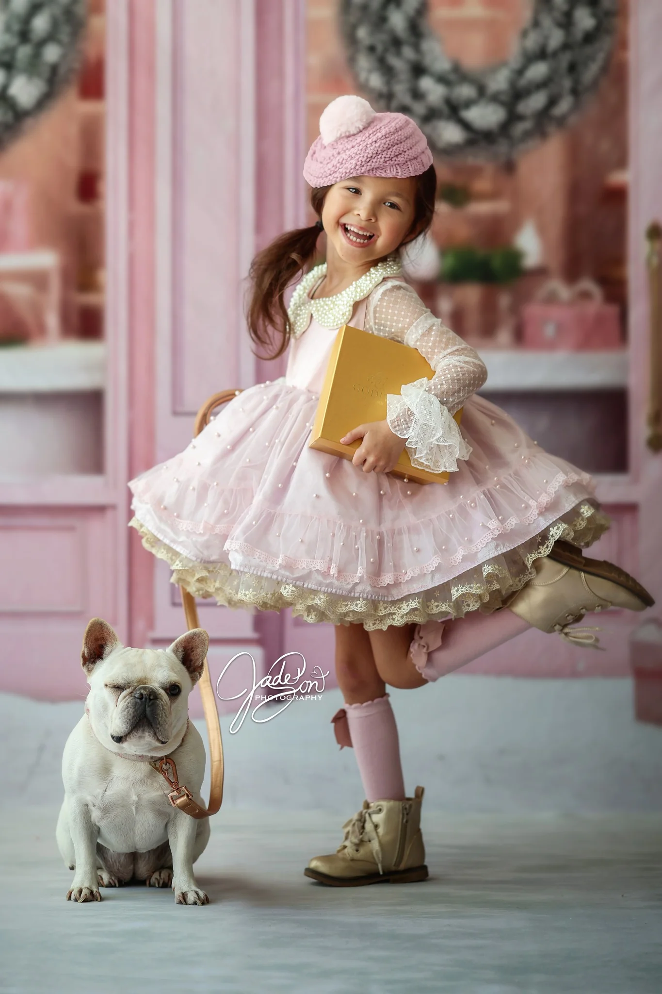 Kate Christmas Pink Door Store Backdrop Designed by Chain Photography - Image 4