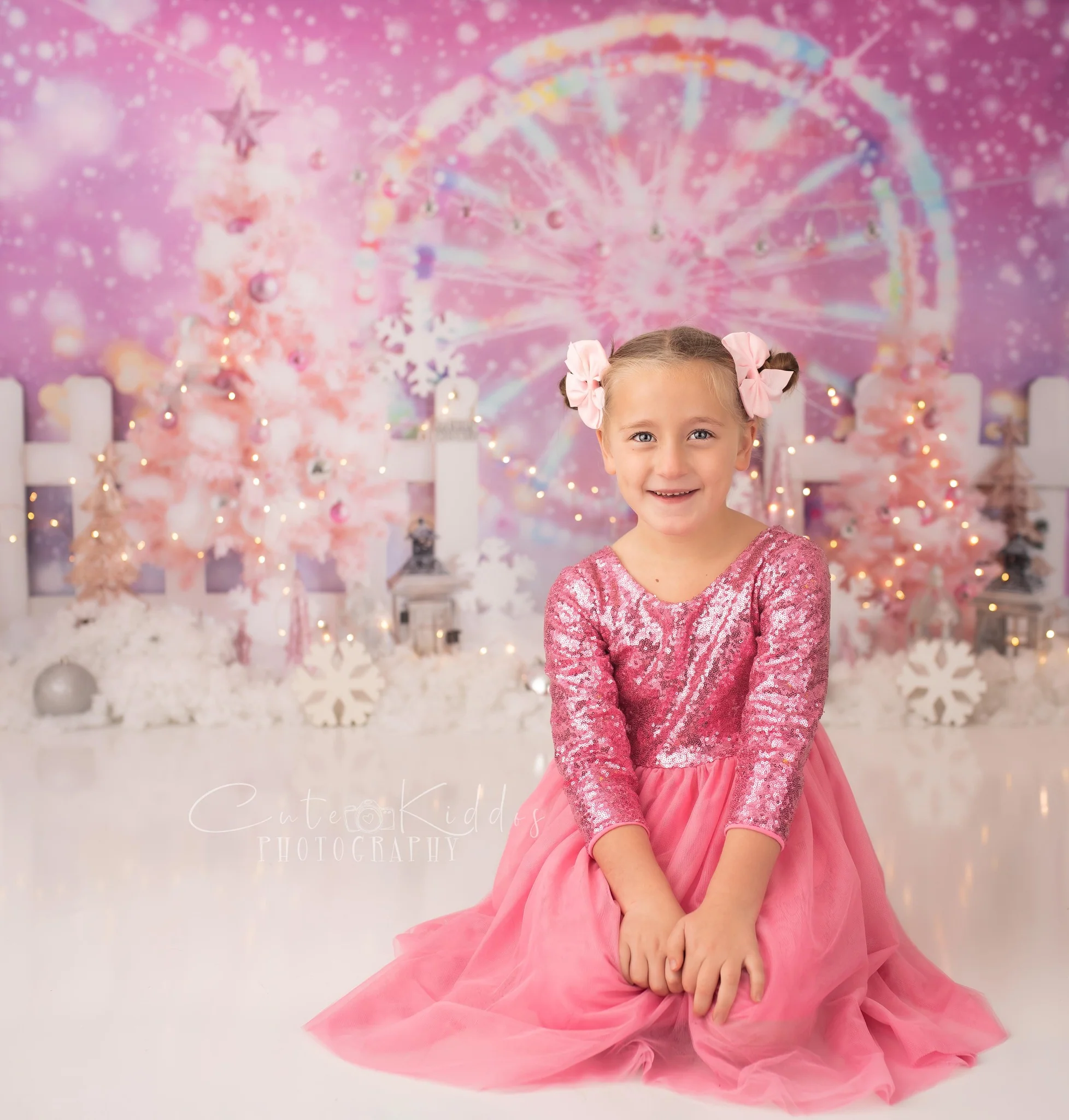 Kate Christmas Pink Fantasy Ferris Wheel Backdrop Designed by GQ - Image 4