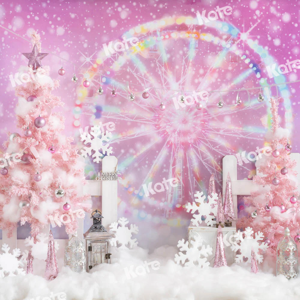 Kate Christmas Pink Fantasy Ferris Wheel Backdrop Designed by GQ - Image 6