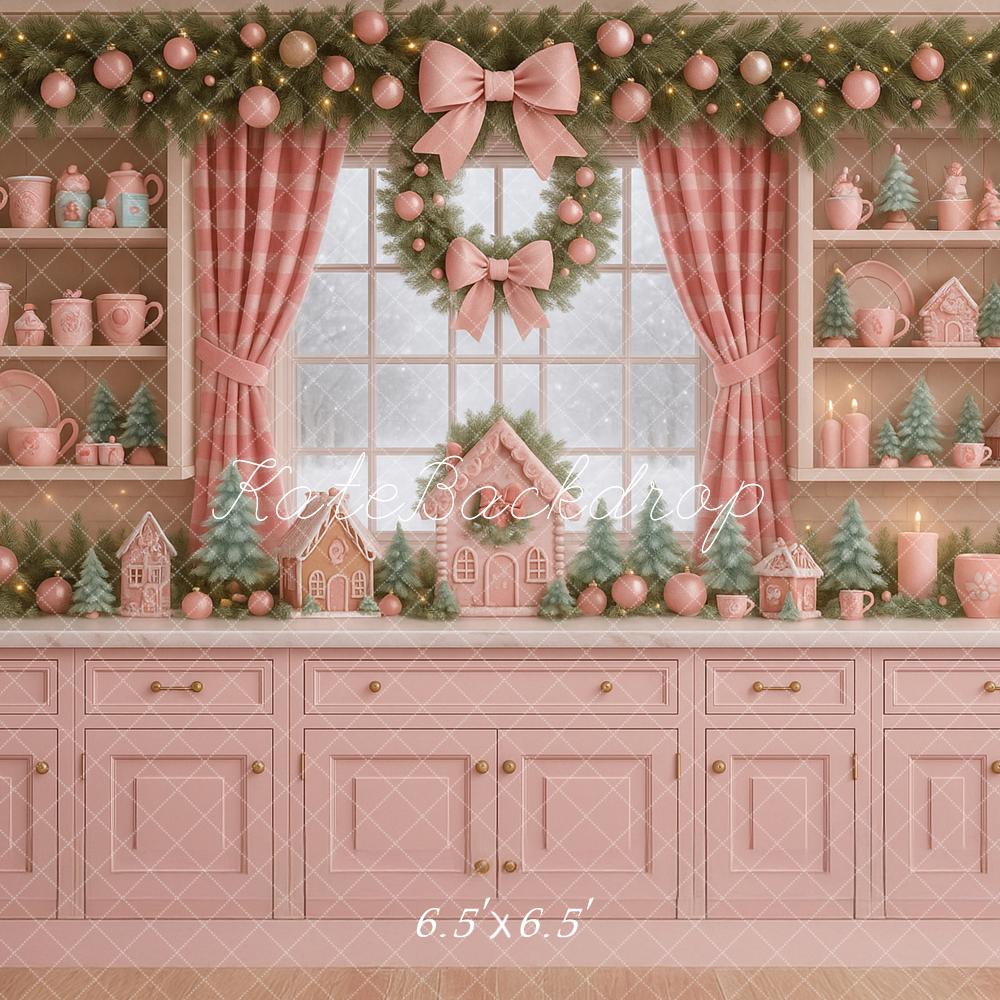 Kate Christmas Pink Kitchen Garland Backdrop Designed by Ashley Paul - Image 2