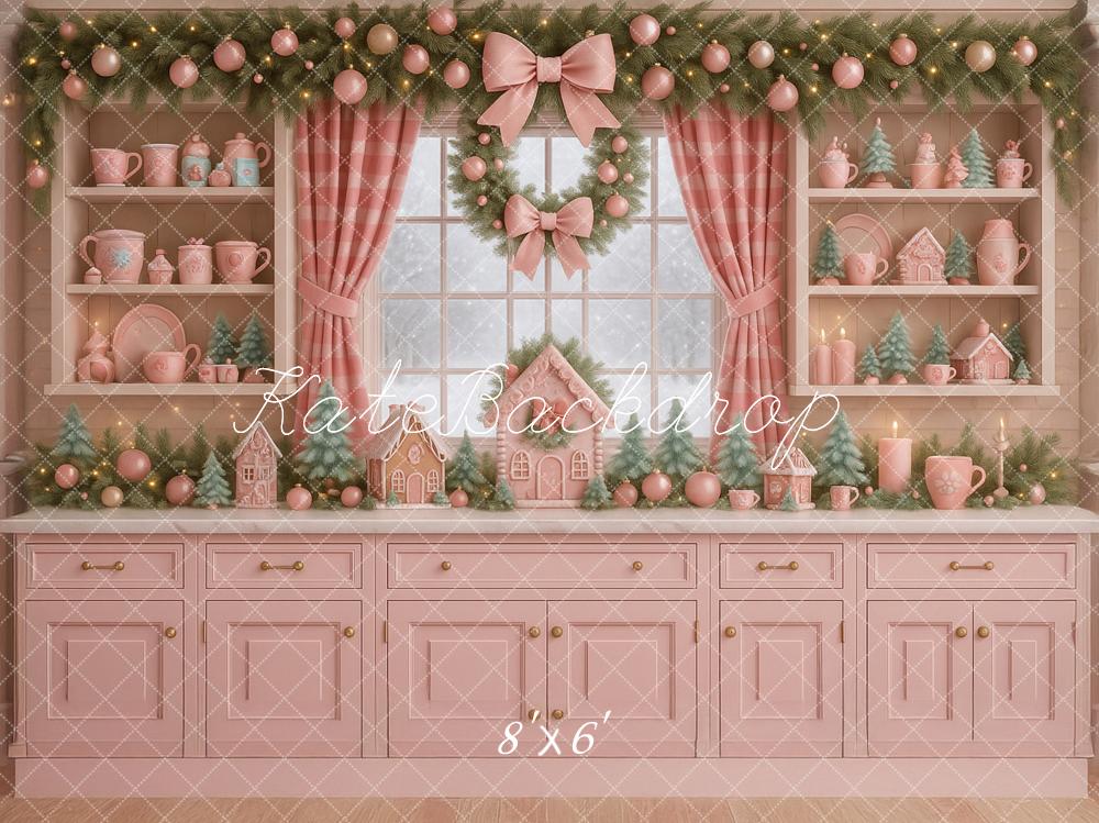 Kate Christmas Pink Kitchen Garland Backdrop Designed by Ashley Paul - Image 3
