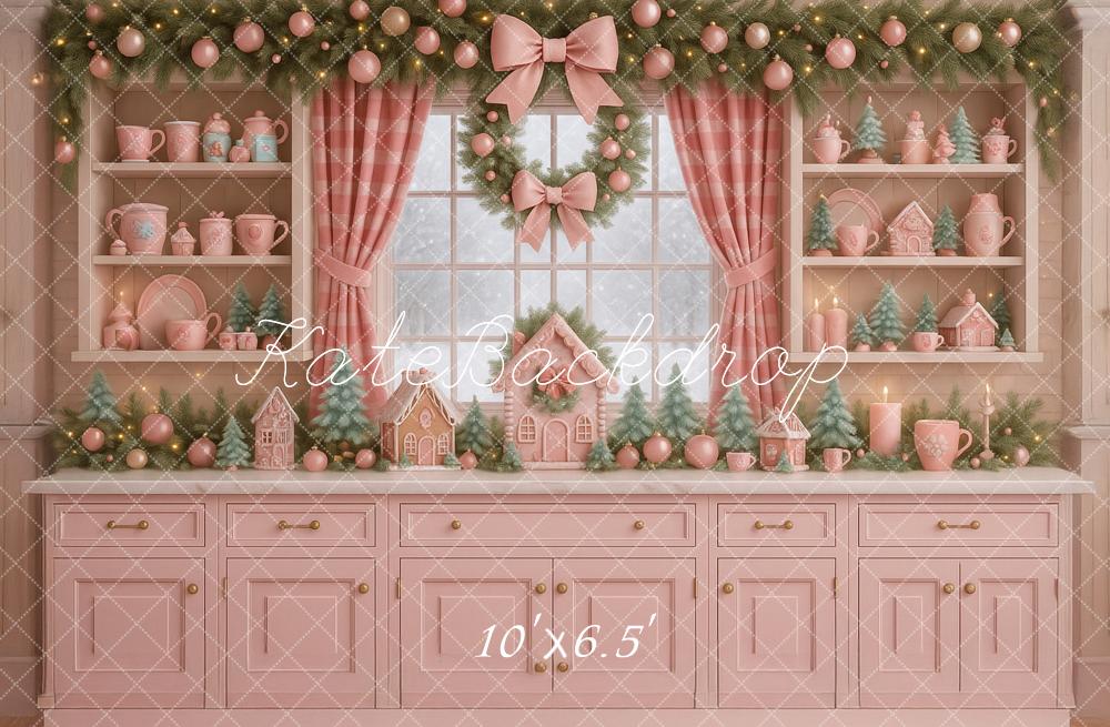 Kate Christmas Pink Kitchen Garland Backdrop Designed by Ashley Paul - Image 4