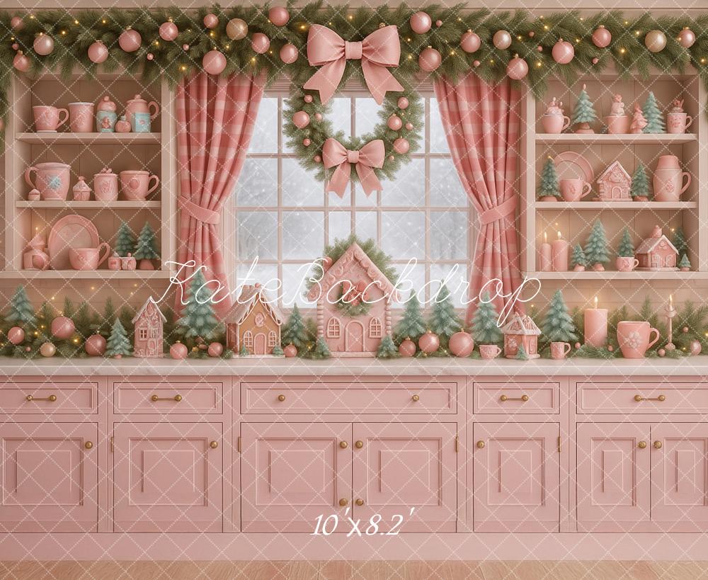 Kate Christmas Pink Kitchen Garland Backdrop Designed by Ashley Paul - Image 6