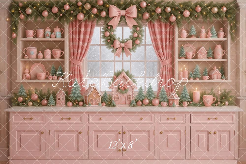 Kate Christmas Pink Kitchen Garland Backdrop Designed by Ashley Paul - Image 8