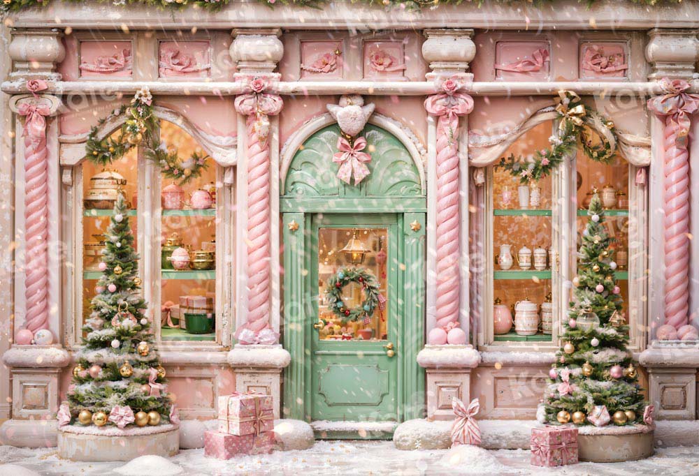 Kate Christmas Pink Store Backdrop Designed by Chain Photography - Image 2