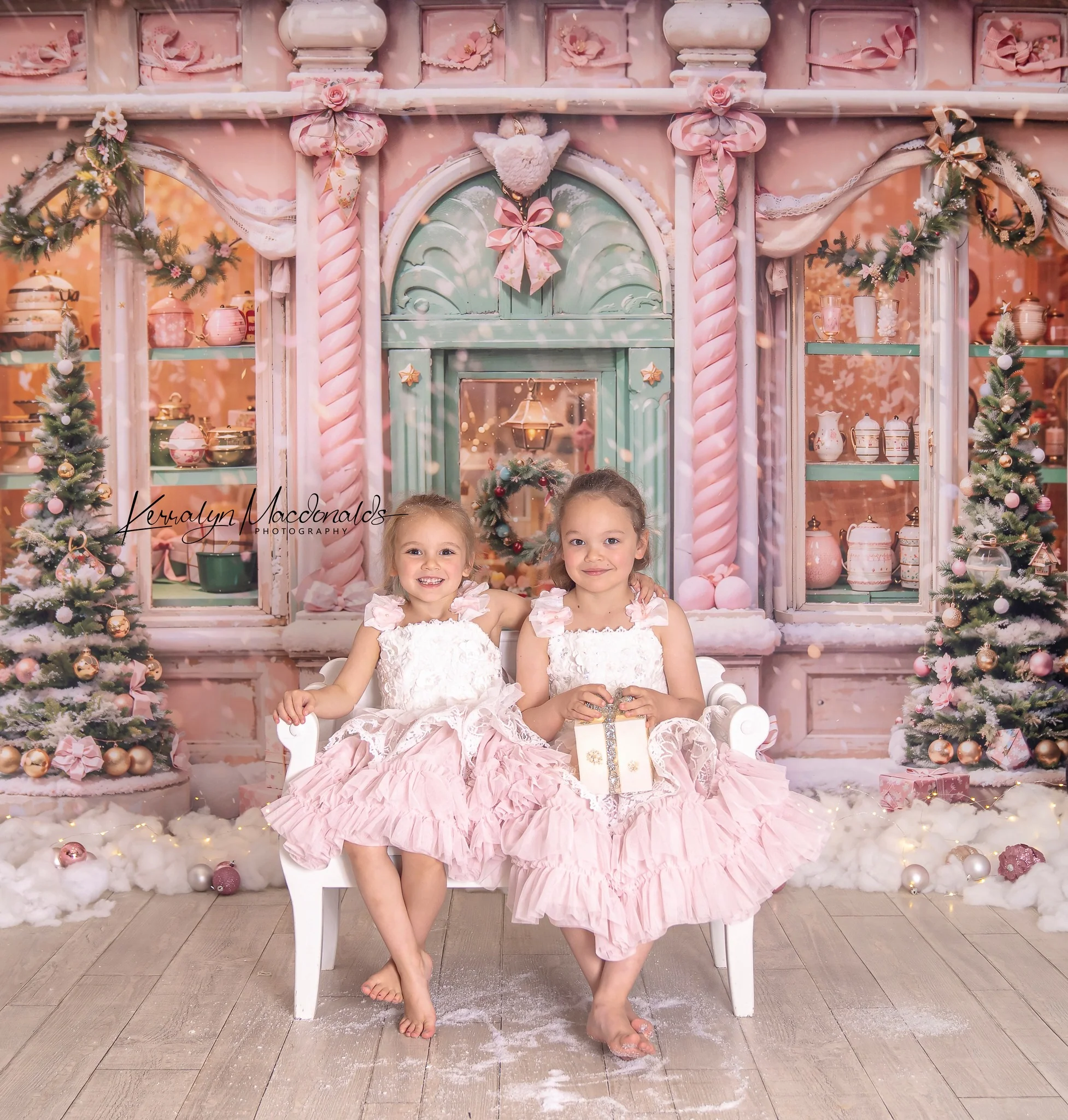 Kate Christmas Pink Store Backdrop Designed by Chain Photography - Image 4