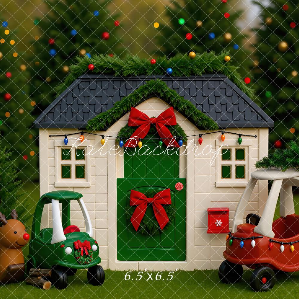 Kate Christmas Playhouse Toy Cars Garland Backdrop Designed by Mini MakeBelieve - Image 2