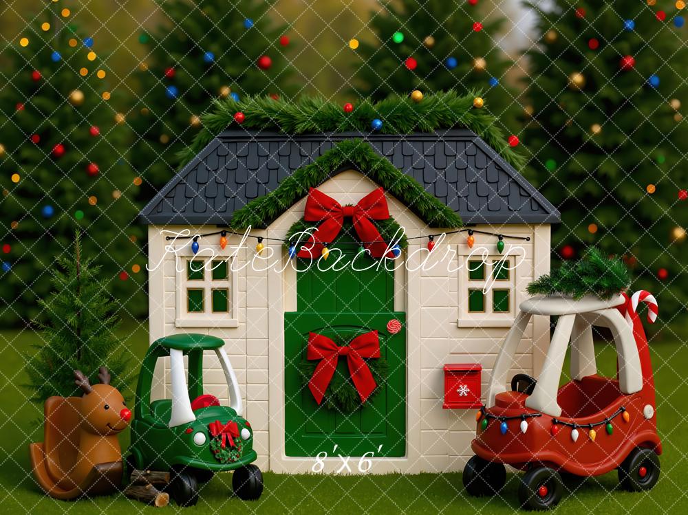 Kate Christmas Playhouse Toy Cars Garland Backdrop Designed by Mini MakeBelieve - Image 3