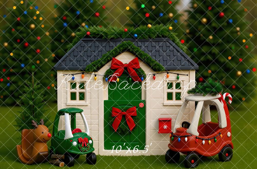 Kate Christmas Playhouse Toy Cars Garland Backdrop Designed by Mini MakeBelieve - Image 4