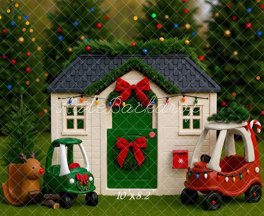 Kate Christmas Playhouse Toy Cars Garland Backdrop Designed by Mini MakeBelieve - Image 6