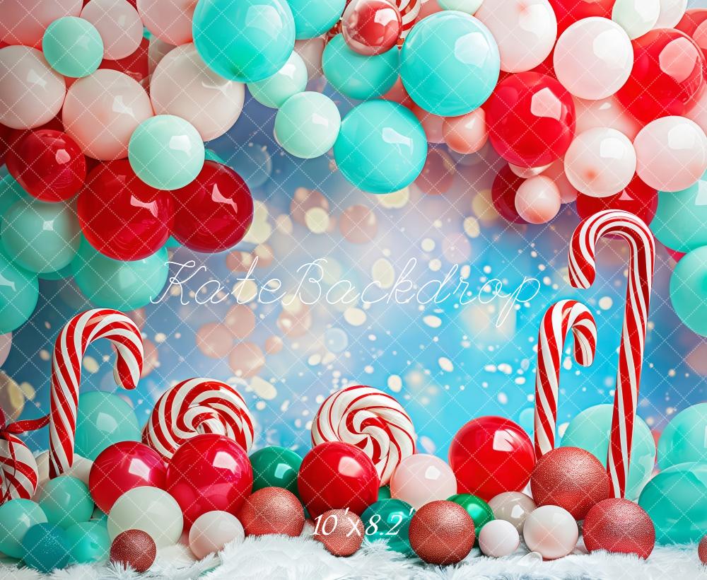 Kate Christmas Red Blue Balloon Arch Candy Cane Backdrop Designed by Patty Robert - Image 5