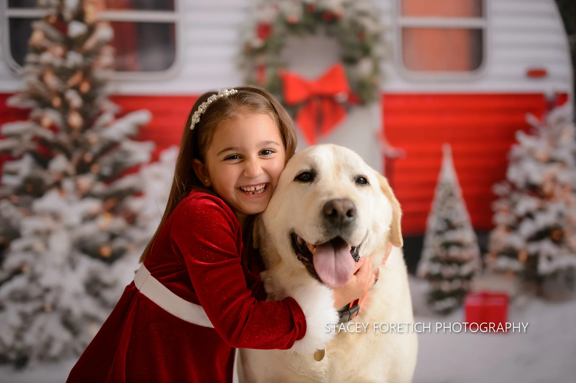 Kate Christmas Red Camping Car Winter Backdrop for Photography - Image 3