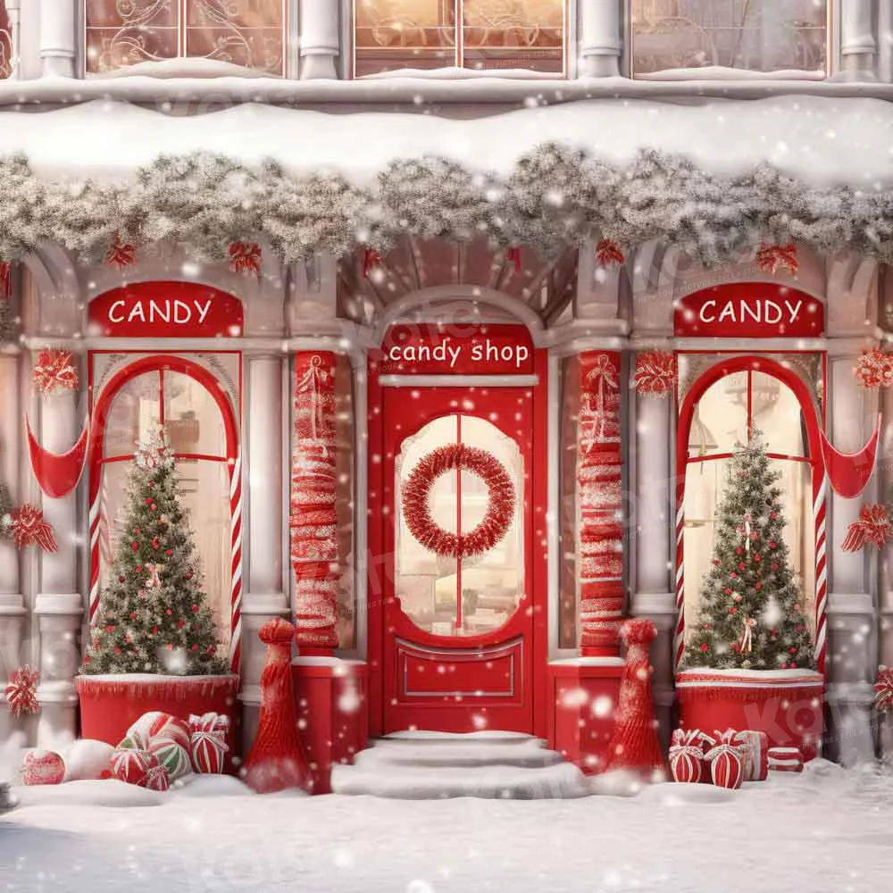 Kate Christmas Red Candy Shop Backdrop Designed by Chain Photography - Image 4