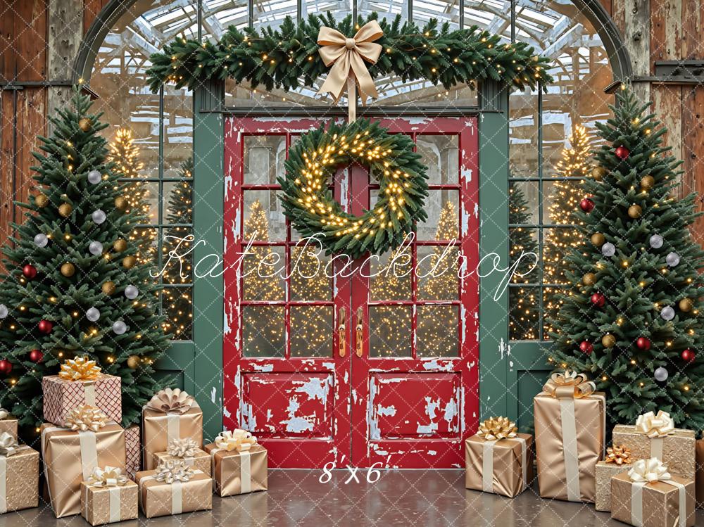 Kate Christmas Red Door Trees Gift Boxes Backdrop Designed by Mini MakeBelieve - Image 3