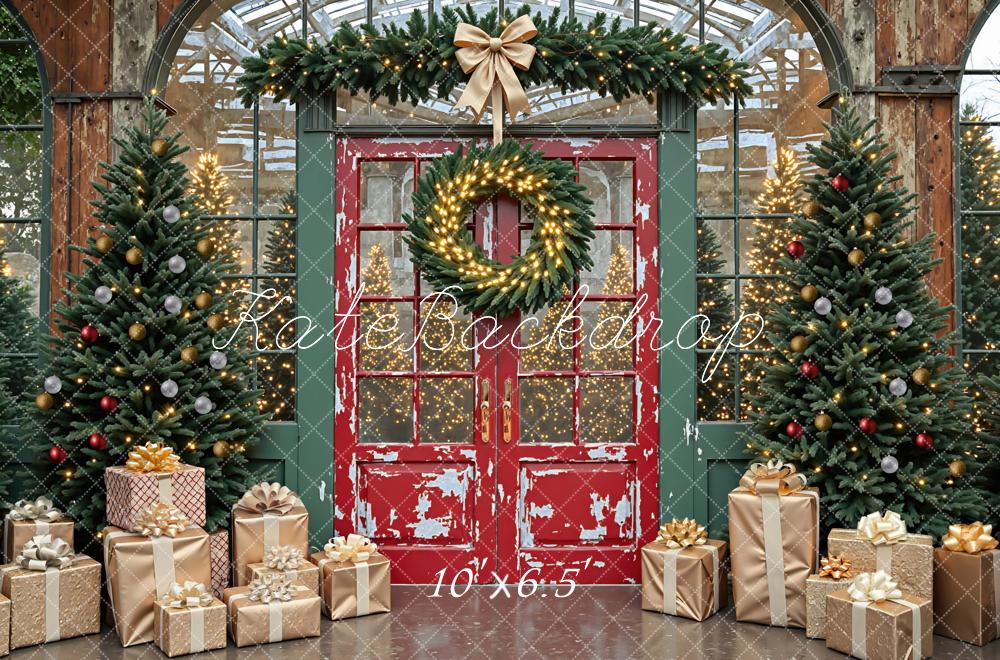 Kate Christmas Red Door Trees Gift Boxes Backdrop Designed by Mini MakeBelieve - Image 4