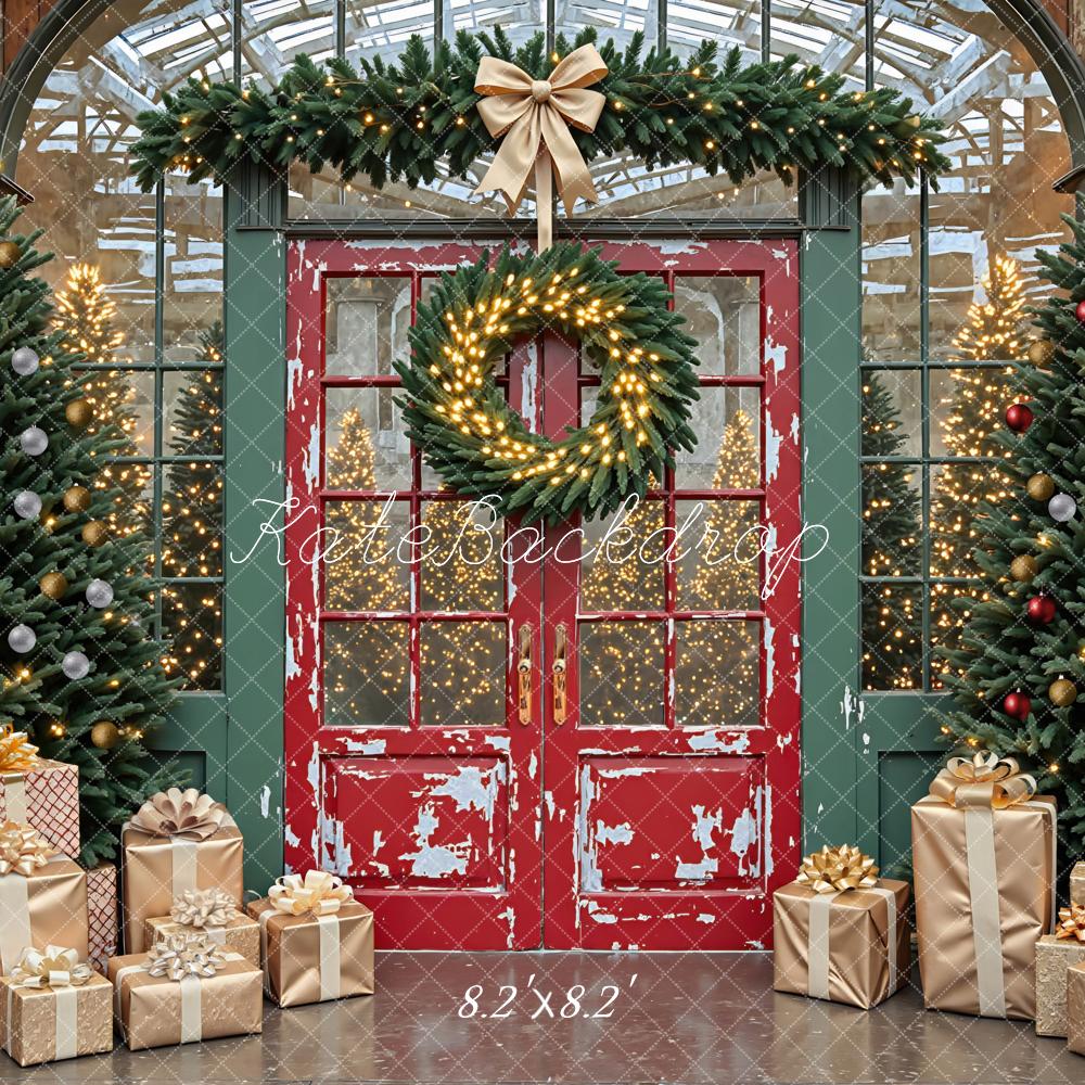 Kate Christmas Red Door Trees Gift Boxes Backdrop Designed by Mini MakeBelieve - Image 5