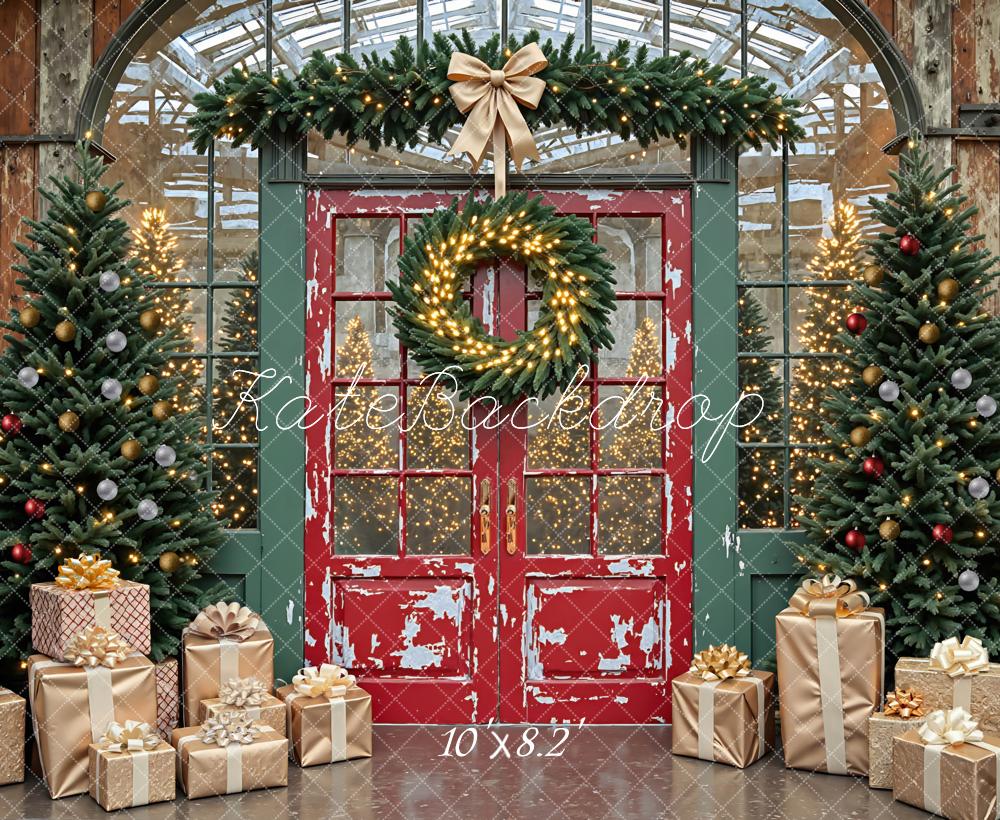Kate Christmas Red Door Trees Gift Boxes Backdrop Designed by Mini MakeBelieve - Image 6