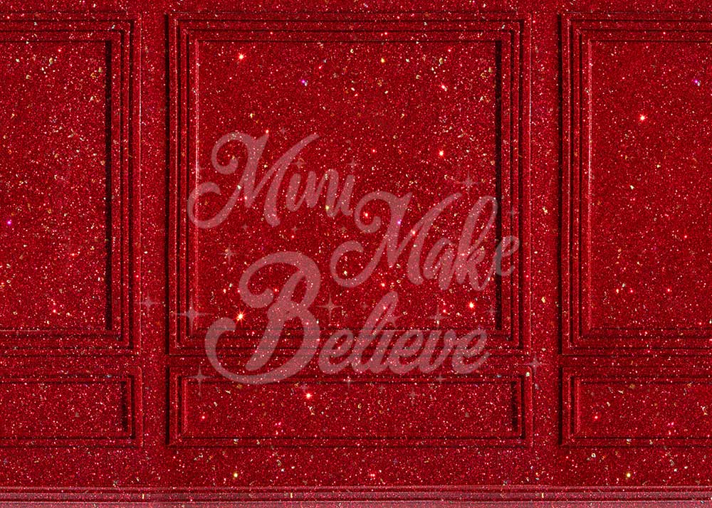 Kate Christmas Red Glitter Wall Backdrop Designed by Mini MakeBelieve