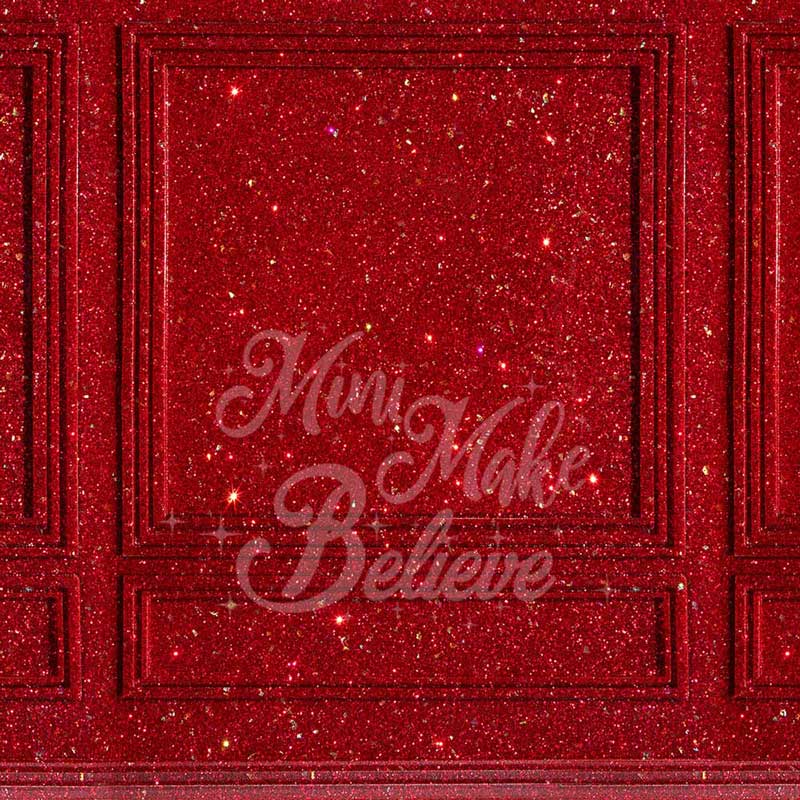 Kate Christmas Red Glitter Wall Backdrop Designed by Mini MakeBelieve - Image 2