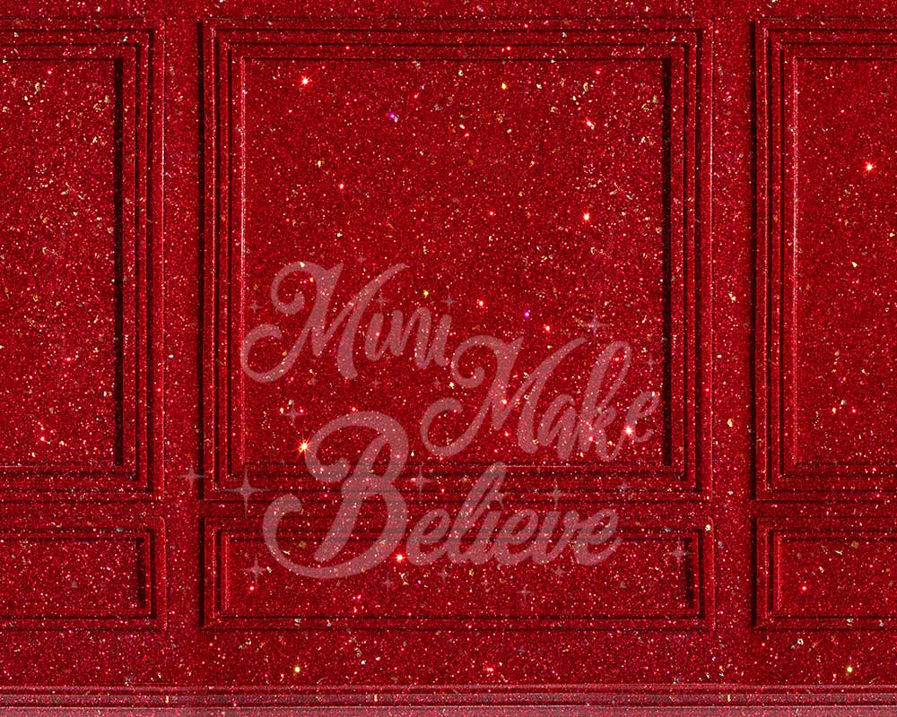 Kate Christmas Red Glitter Wall Backdrop Designed by Mini MakeBelieve - Image 3