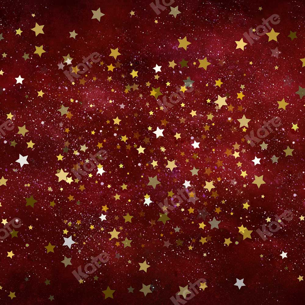 Kate Christmas Red Stars Backdrop Designed by Chain Photography - Image 2