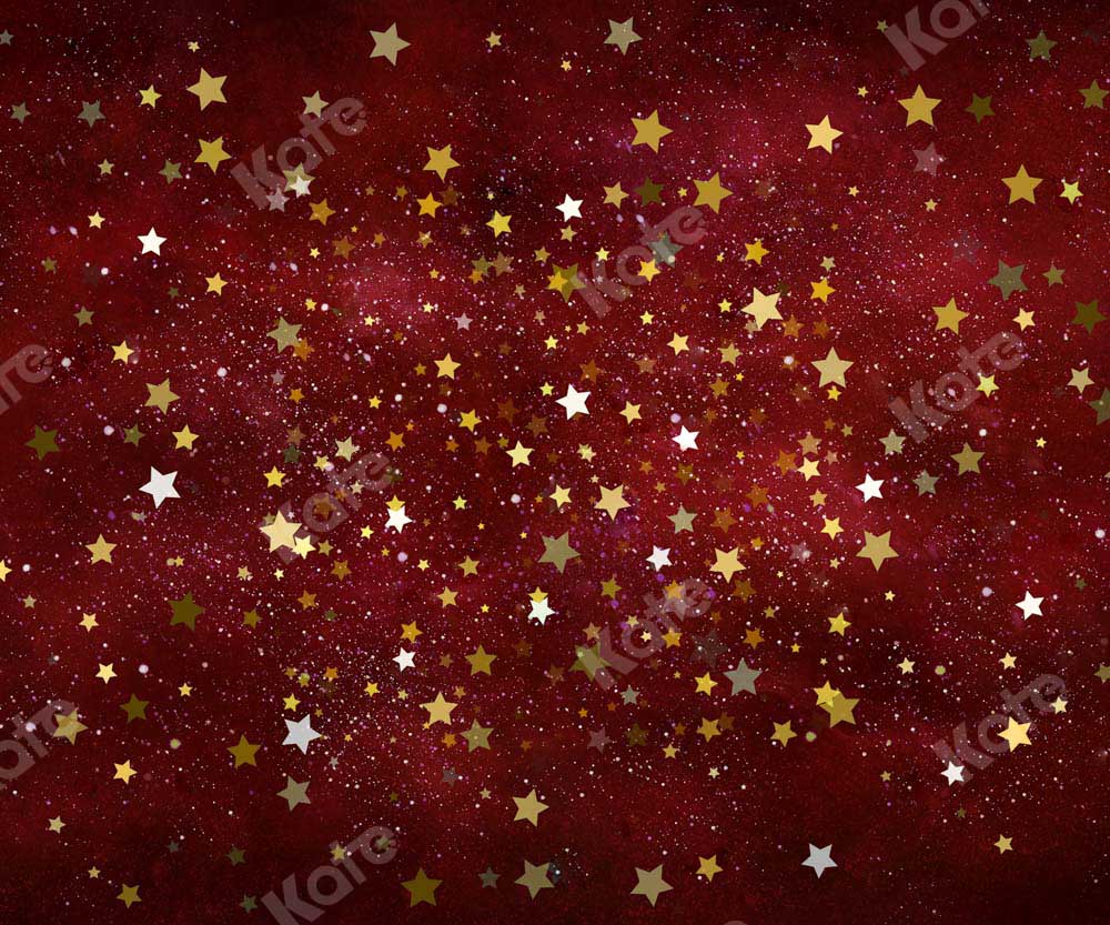 Kate Christmas Red Stars Backdrop Designed by Chain Photography - Image 3