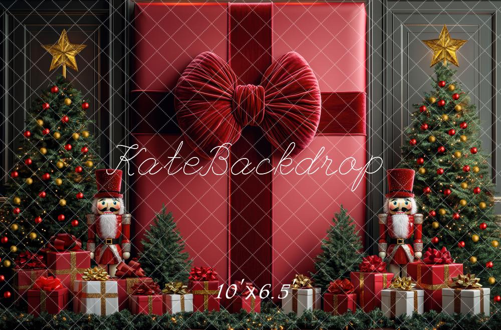 Kate Christmas Red Wall Nutcracker Gifts Backdrop Designed by Mini MakeBelieve - Image 4
