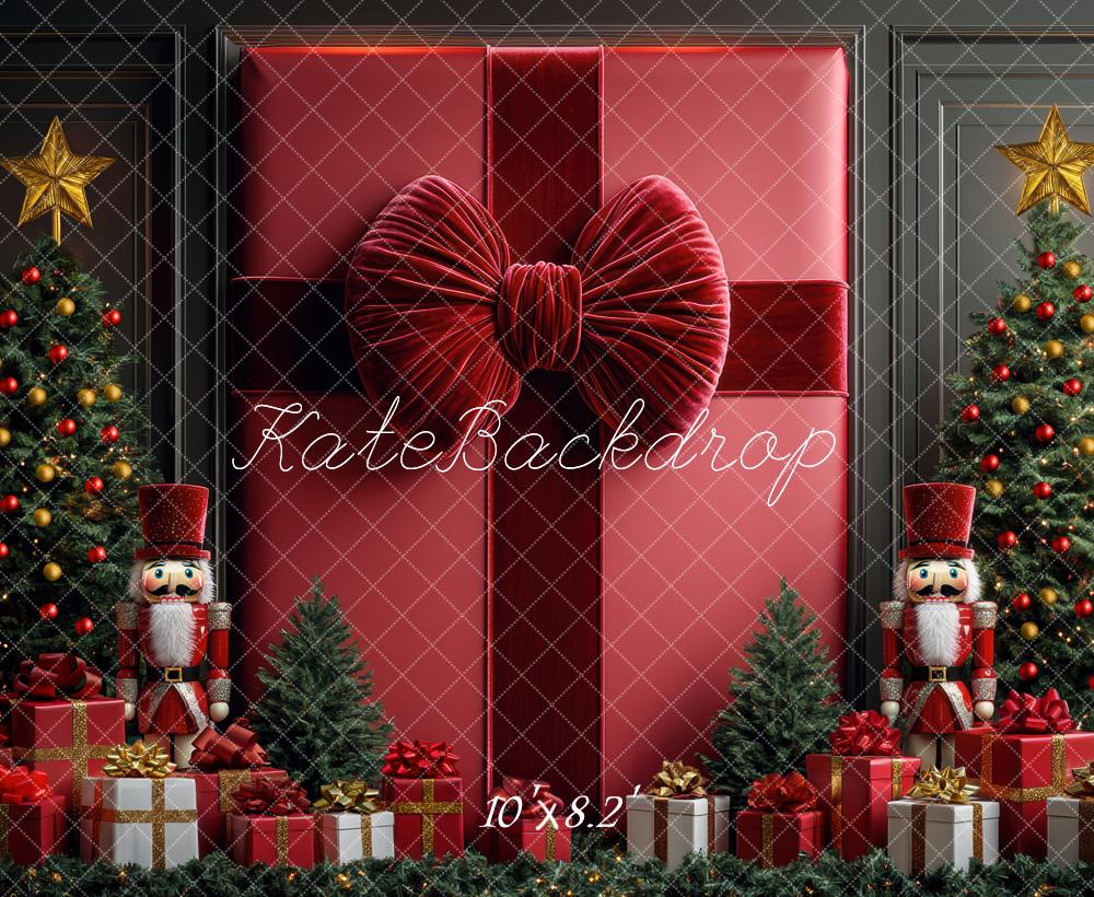 Kate Christmas Red Wall Nutcracker Gifts Backdrop Designed by Mini MakeBelieve - Image 5