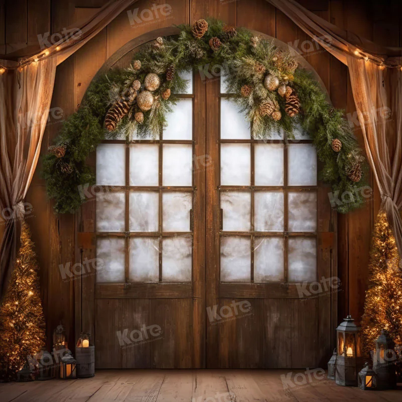 Kate Christmas Retro Door Room Backdrop for Photography - Image 3