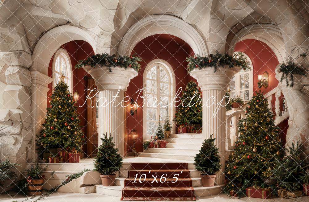 Kate Christmas Retro Staircase Arch Tree Backdrop Designed by Emetselch - Image 7