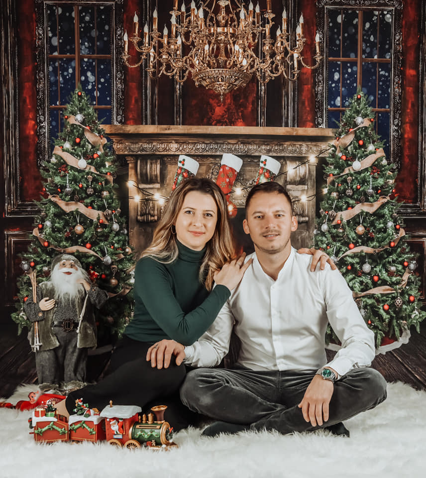 Kate Christmas Room Fireplace Backdrop Designed by Emetselch - Image 3