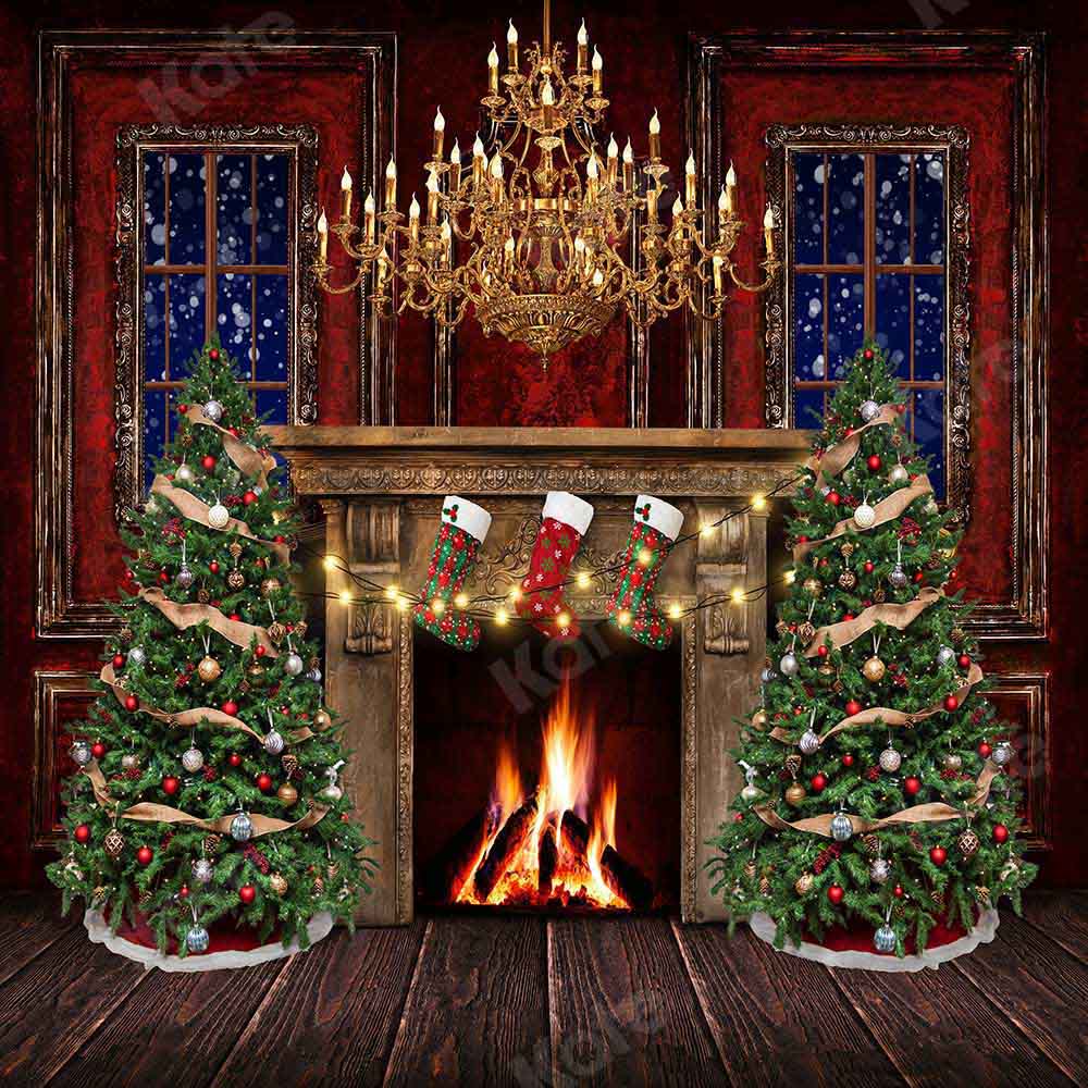 Kate Christmas Room Fireplace Backdrop Designed by Emetselch - Image 5
