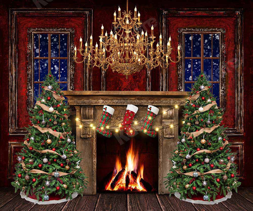 Kate Christmas Room Fireplace Backdrop Designed by Emetselch - Image 6