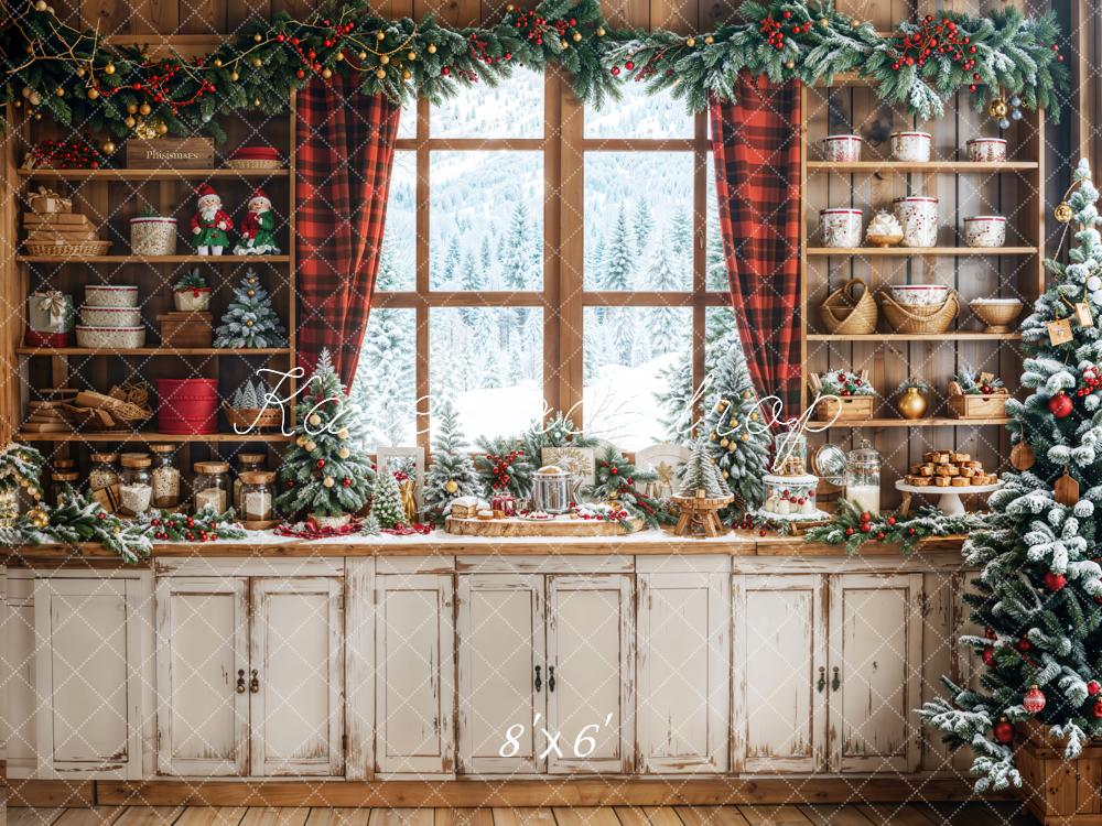 Kate Rustic Christmas Kitchen Backdrop Designed by Emetselch - Image 3