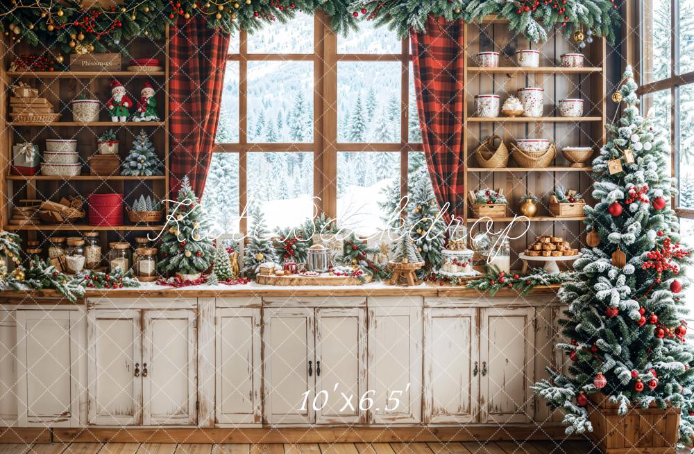 Kate Rustic Christmas Kitchen Backdrop Designed by Emetselch - Image 4